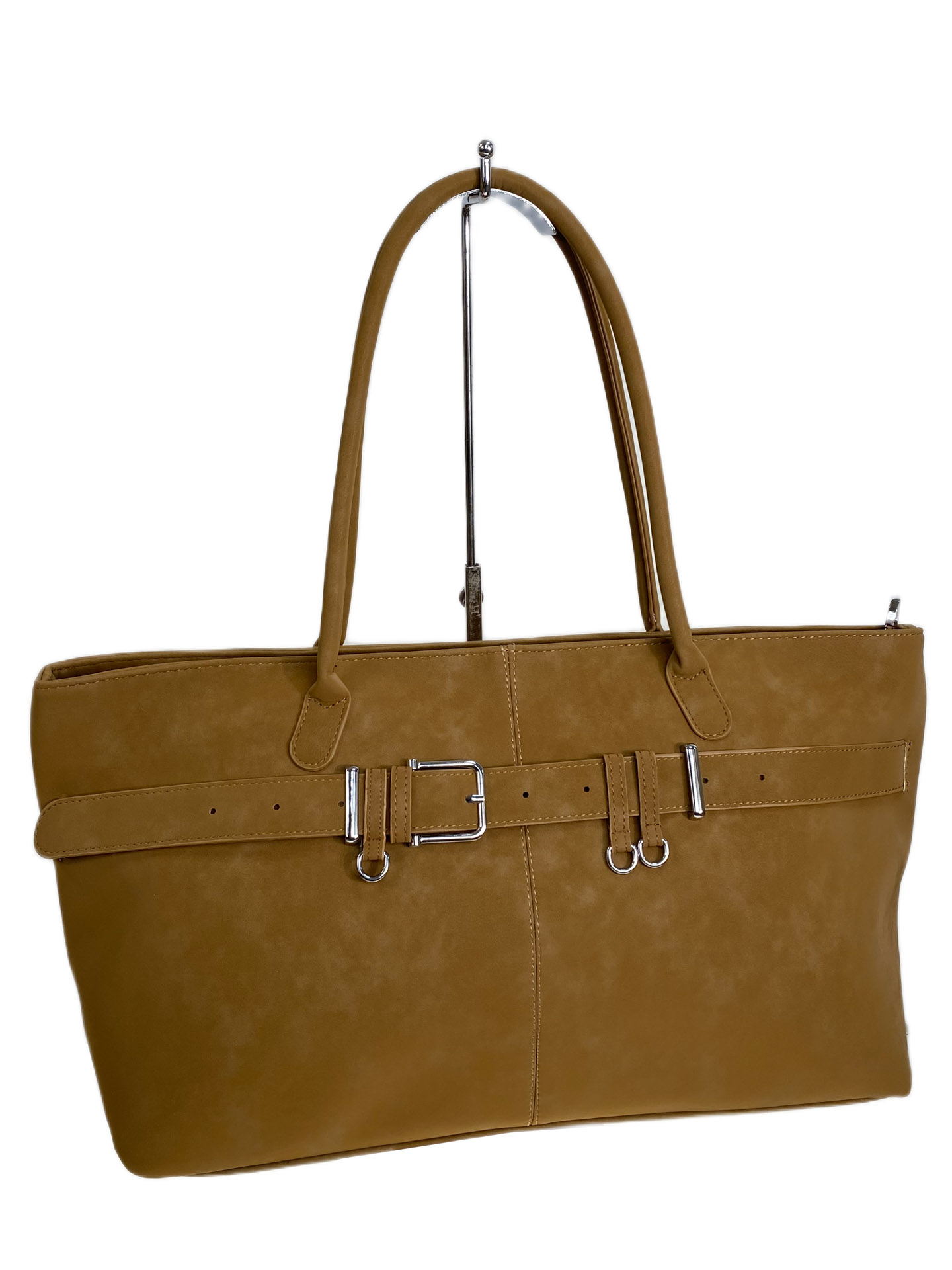 На фото 2 - Женская сумка из искусственной кожи, цвет рыже-коричневый