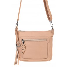 На фото 2 - Сумка cross-body из мягкой искусственной кожи с подвесками, цвет розовый На фото 2 - Сумка cross-body из мягкой искусственной кожи с подвесками, цвет розовый