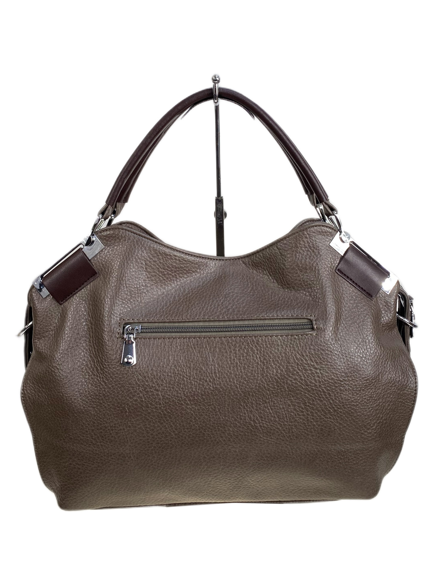 На фото 2 - Женская сумка из искусственной кожи, цвет хаки