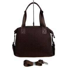 На фото 2 - Женская сумка из текстиля, цвет шоколад