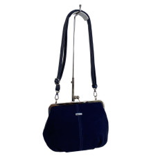 На фото 1 - Женская сумка из искусственной кожи и замши, цвет синий