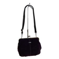 На фото 1 - Женская сумка из искусственной кожи и замши, цвет шоколад