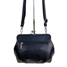 На фото 2 - Женская сумка из искусственной кожи и замши, цвет черный