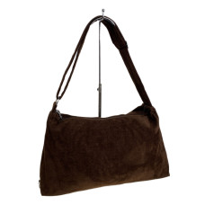 На фото 1 - Женская сумка из искусственной замши, цвет шоколад