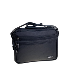 На фото 1 - Сумка мужская через плечо текстильная, цвет черный