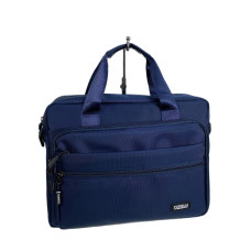 На фото 1 - Сумка мужская  текстильная, цвет  синий