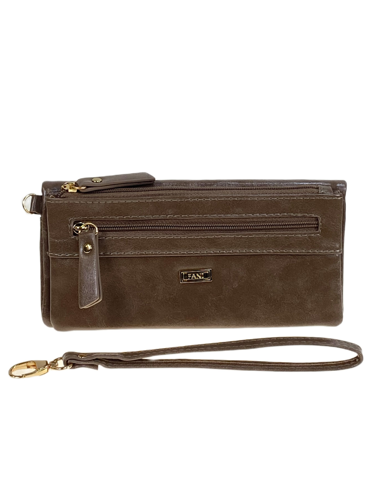 На фото 1 -  Женское портмоне из искусственной кожи, цвет хаки