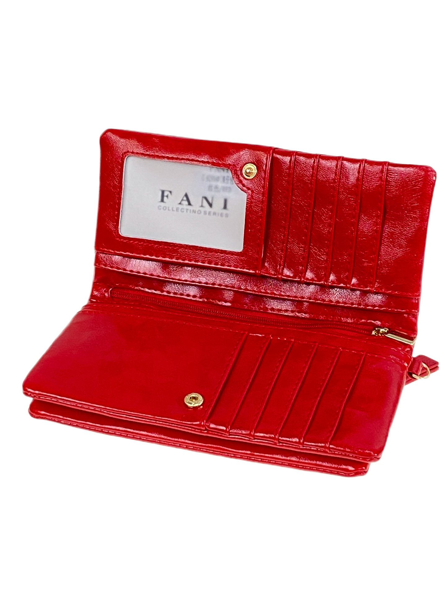 На фото 2 -  Женское портмоне из искусственной кожи, цвет красный