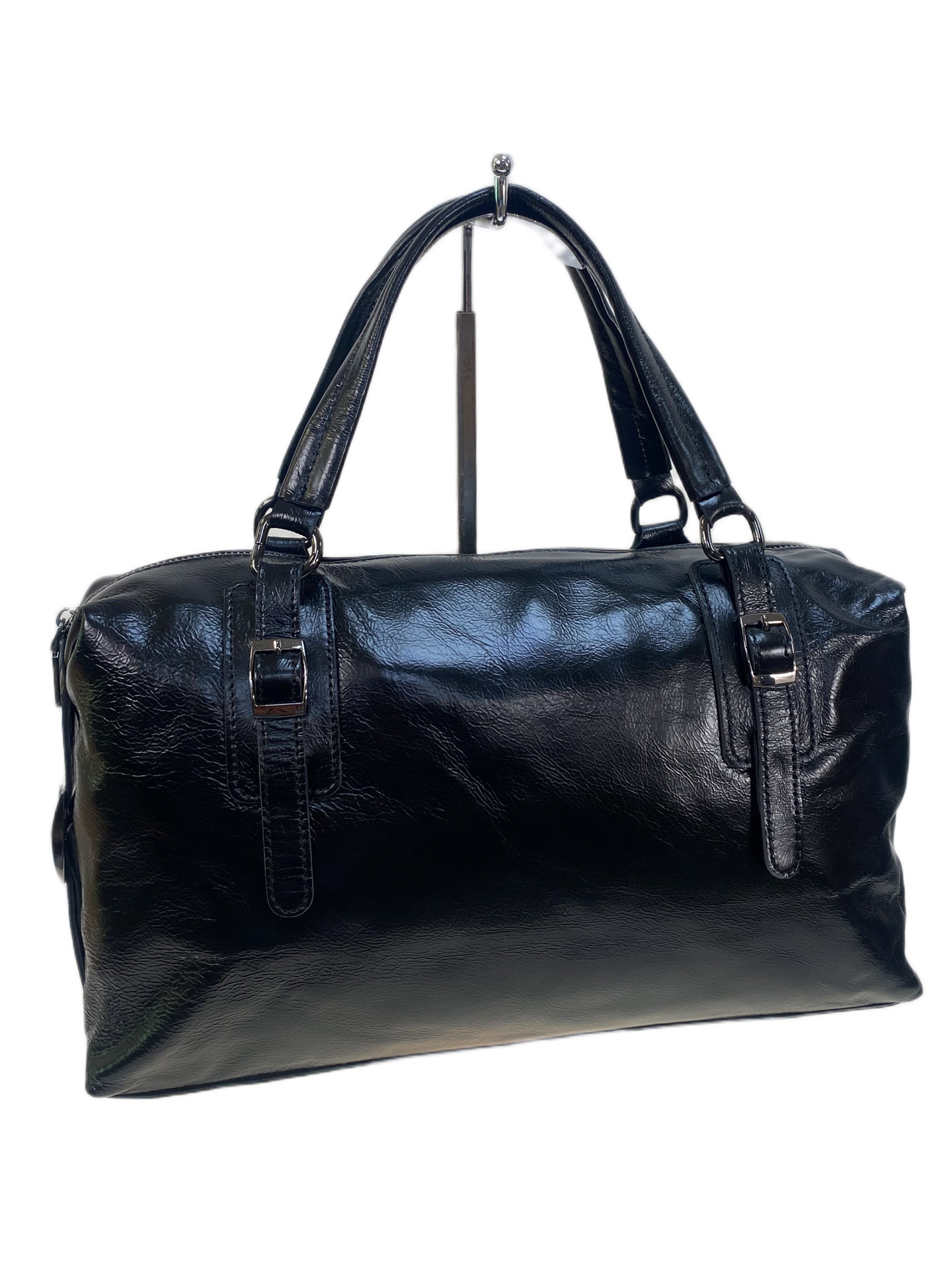 На фото 1 - Женская сумка из натуральной кожи, цвет черный На фото 1 - Женская сумка из натуральной кожи, цвет черный