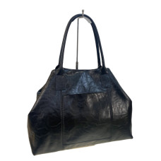 На фото 1 - Женская сумка из натуральной кожи, цвет черный