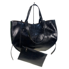 На фото 1 - Женская сумка из натуральной кожи, цвет черный На фото 1 - Женская сумка из натуральной кожи, цвет черный