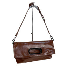 На фото 1 - Женская сумка из натуральной кожи, цвет рыжий