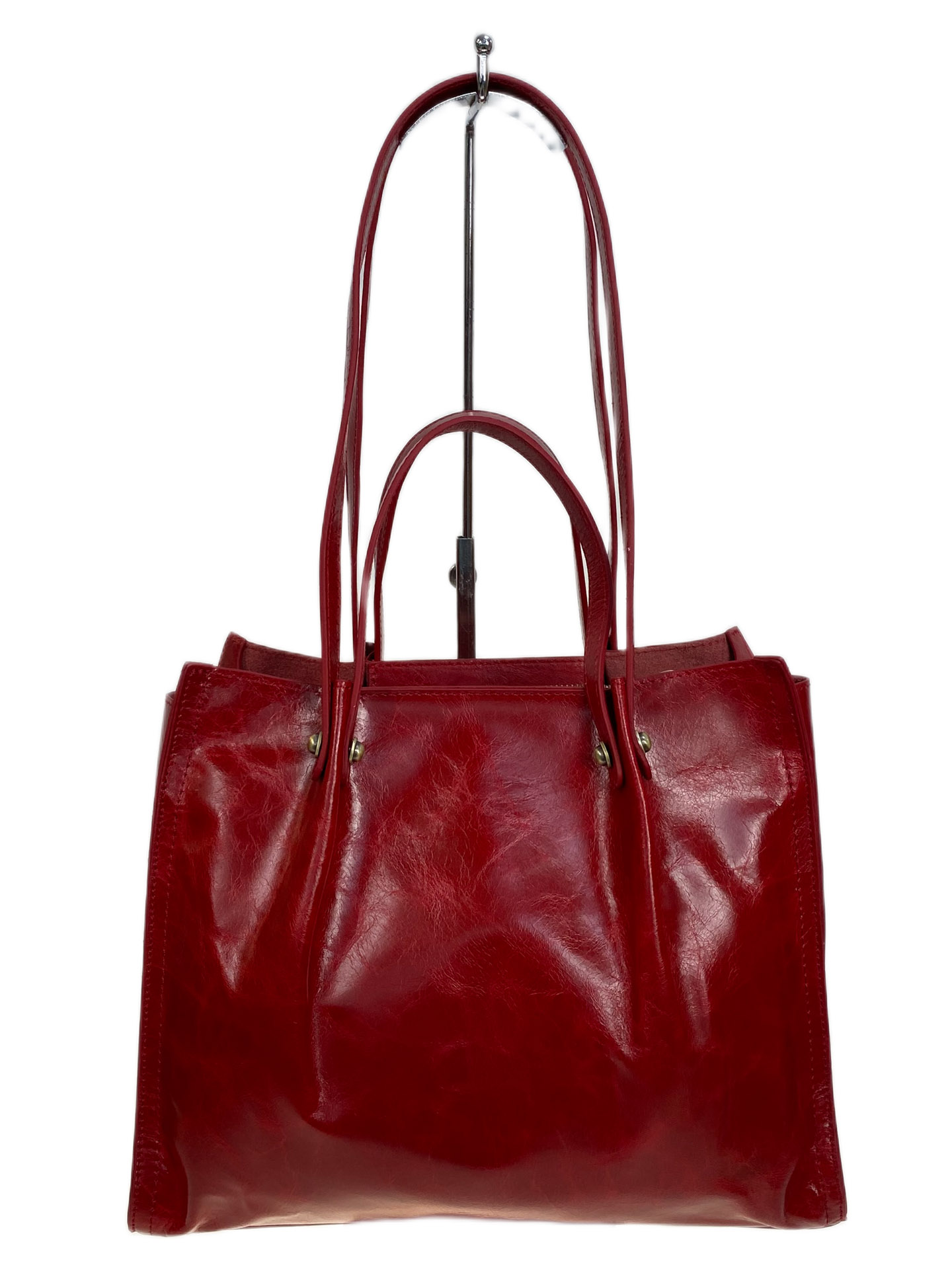 На фото 2 - Женская сумка из натуральной кожи, цвет красный