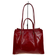 На фото 2 - Женская сумка из натуральной кожи, цвет красный