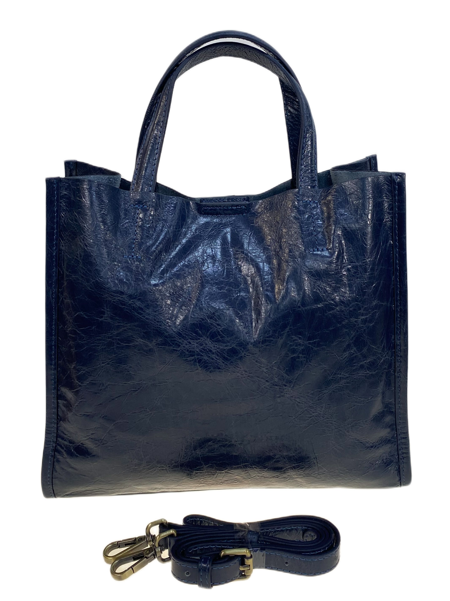 На фото 2 - Женская сумка из натуральной кожи, цвет  синий На фото 2 - Женская сумка из натуральной кожи, цвет  синий