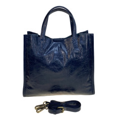 На фото 2 - Женская сумка из натуральной кожи, цвет  синий На фото 2 - Женская сумка из натуральной кожи, цвет  синий