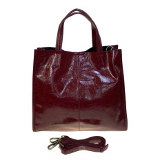 На фото 2 - Женская сумка из натуральной кожи, цвет  бордовый На фото 2 - Женская сумка из натуральной кожи, цвет  бордовый