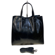 На фото 2 - Женская сумка из натуральной кожи, цвет  черный На фото 2 - Женская сумка из натуральной кожи, цвет  черный