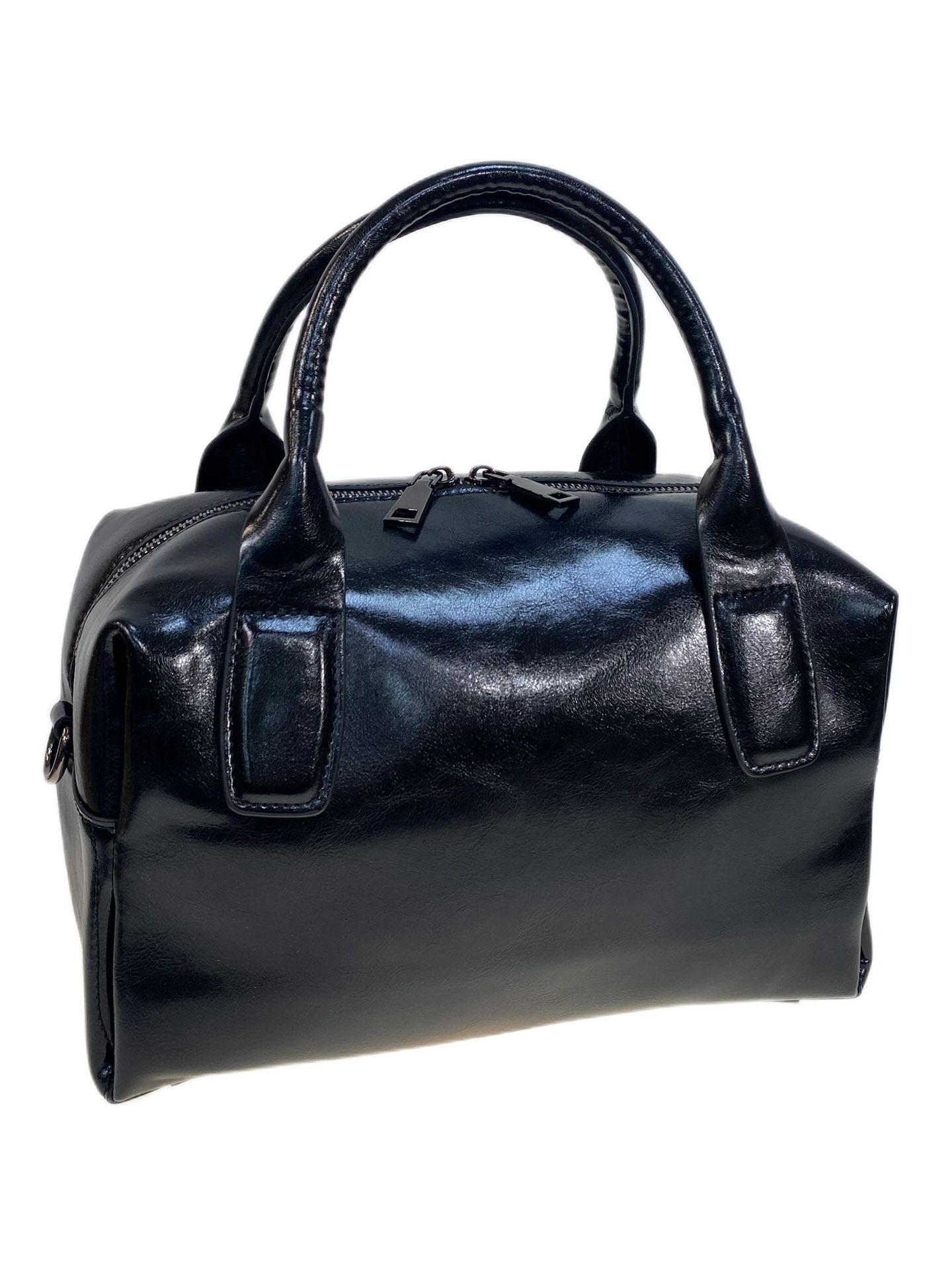 На фото 1 - Женская сумка из натуральной кожи, цвет черный На фото 1 - Женская сумка из натуральной кожи, цвет черный