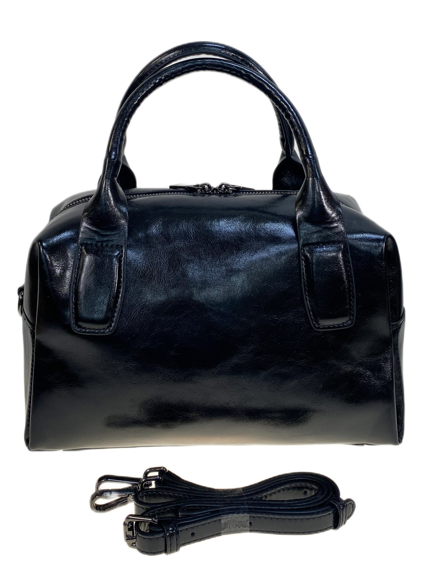 На фото 2 - Женская сумка из натуральной кожи, цвет черный На фото 2 - Женская сумка из натуральной кожи, цвет черный