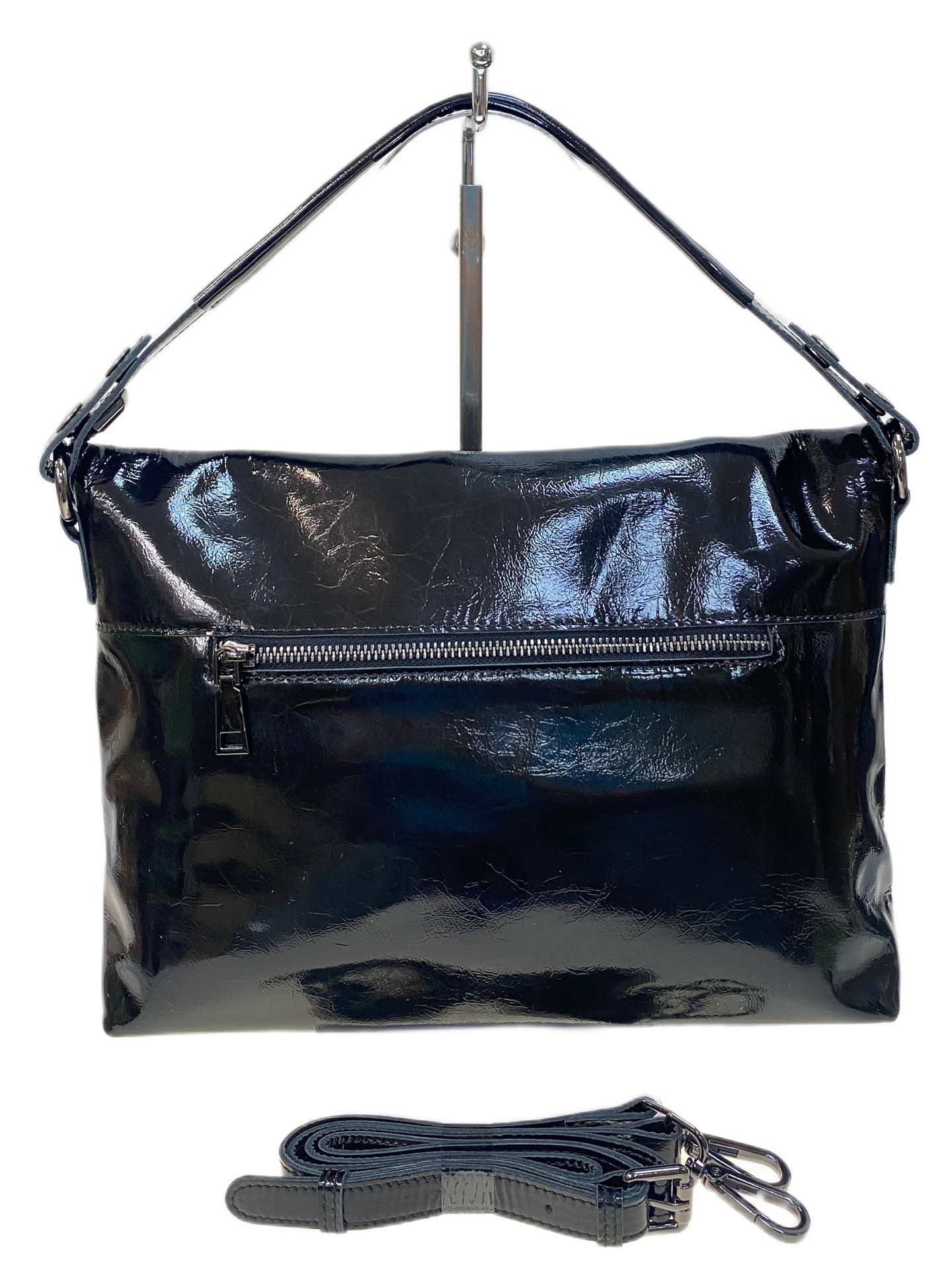 На фото 2 - Женская сумка из натуральной кожи, цвет черный На фото 2 - Женская сумка из натуральной кожи, цвет черный