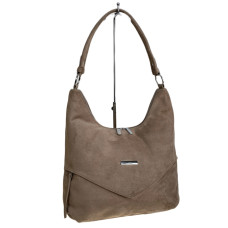 На фото 1 - Женская сумка из искусственной замши, цвет бежевый На фото 1 - Женская сумка из искусственной замши, цвет бежевый