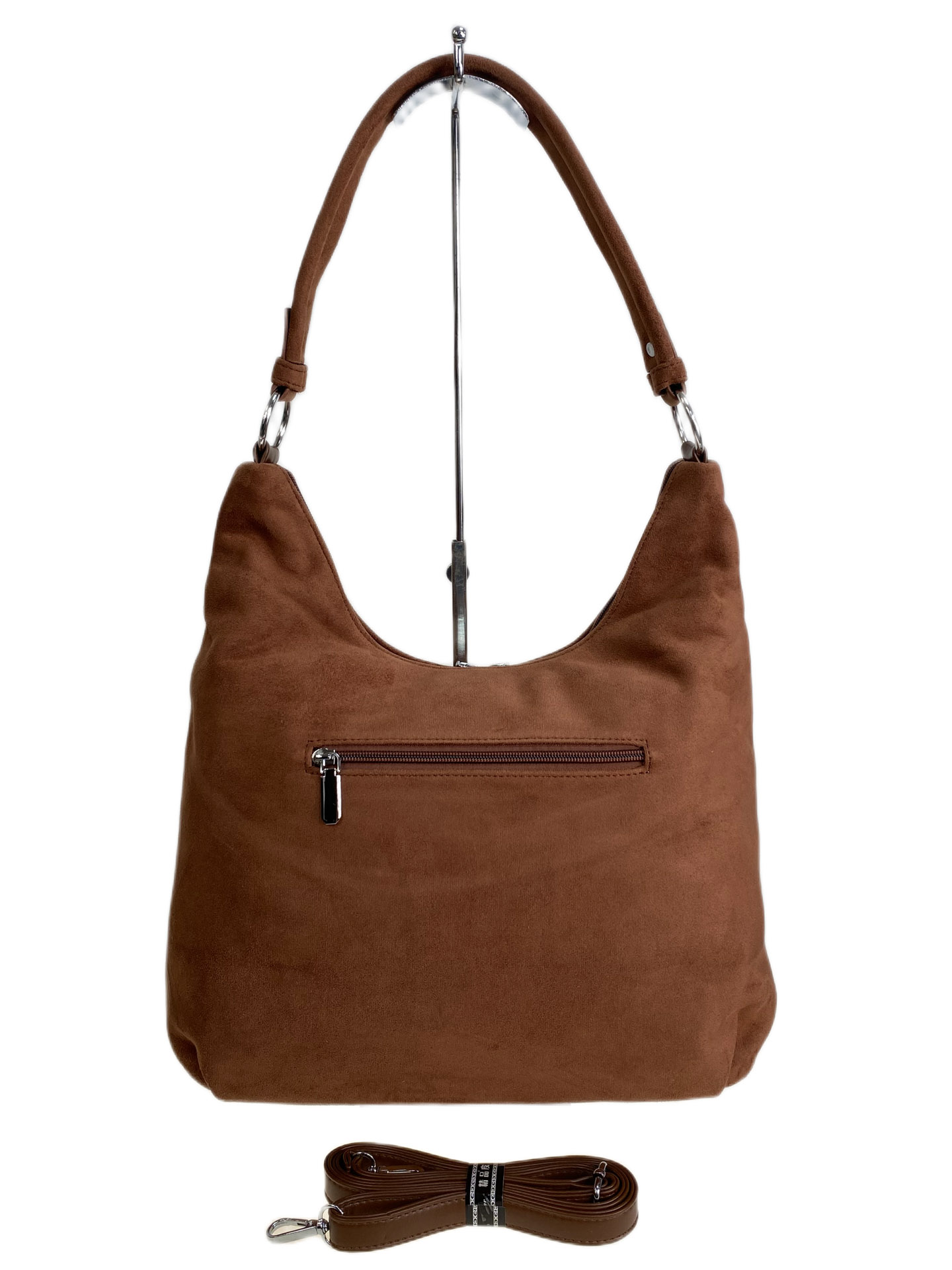 На фото 2 - Женская сумка из искусственной замши, цвет коричневый На фото 2 - Женская сумка из искусственной замши, цвет коричневый