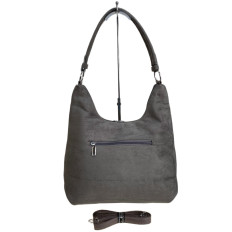 На фото 2 - Женская сумка из искусственной замши, цвет серый На фото 2 - Женская сумка из искусственной замши, цвет серый