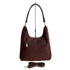 На фото 2 - Женская сумка из искусственной замши, цвет  бордовый На фото 2 - Женская сумка из искусственной замши, цвет  бордовый