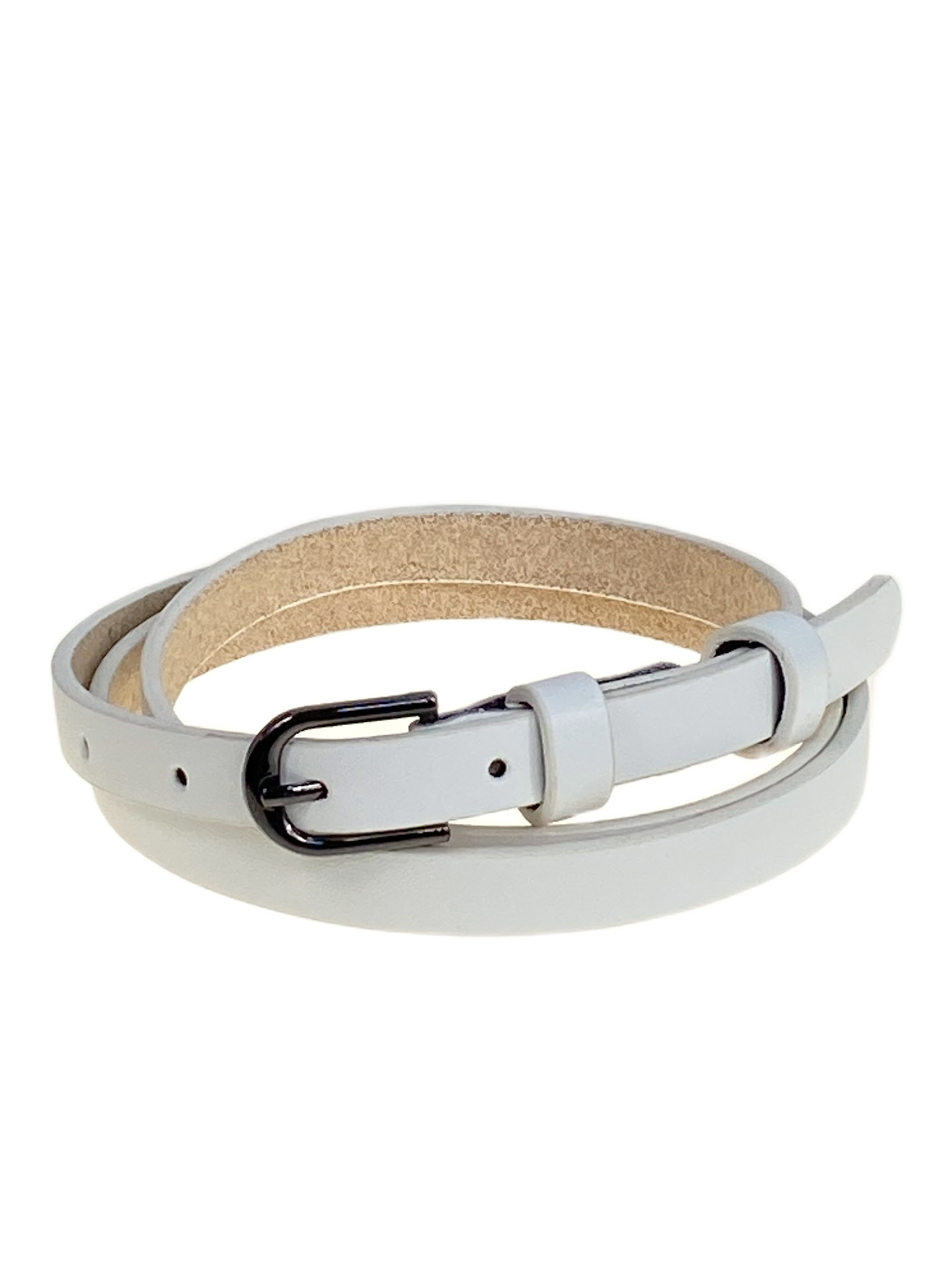 На фото 1 -  Ремень женский из искусственной кожи, цвет  белый