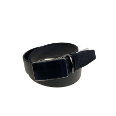 На фото 1 - Ремень мужской из натуральной кожи, цвет черный