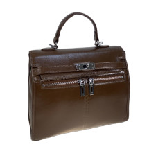 На фото 1 - Женская сумка из натуральной кожи, цвет коричневый На фото 1 - Женская сумка из натуральной кожи, цвет коричневый