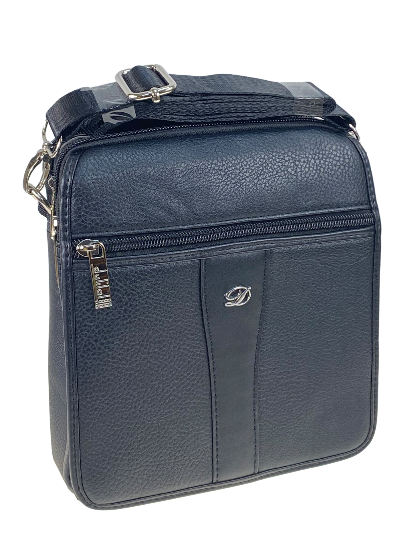 На фото 1 - Сумка мужская из искусственной кожи, цвет черный На фото 1 - Сумка мужская из искусственной кожи, цвет черный