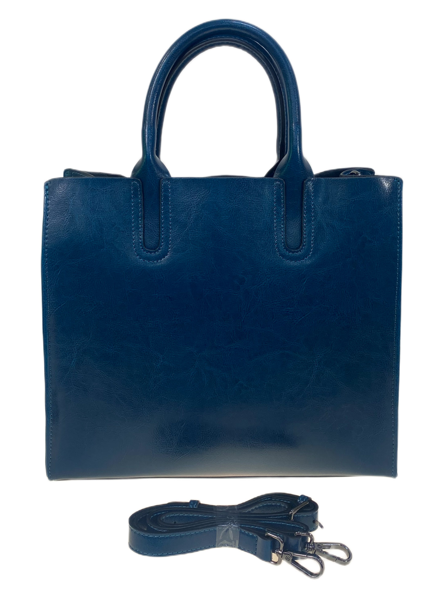 На фото 2 - Женская сумка из натуральной кожи, цвет  синий На фото 2 - Женская сумка из натуральной кожи, цвет  синий