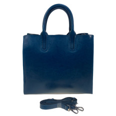 На фото 2 - Женская сумка из натуральной кожи, цвет  синий На фото 2 - Женская сумка из натуральной кожи, цвет  синий