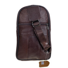 На фото 2 - Сумка мужская через плечо из натуральной кожи, цвет коричневый