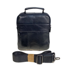 На фото 2 - Сумка мужская из натуральной кожи, цвет черный