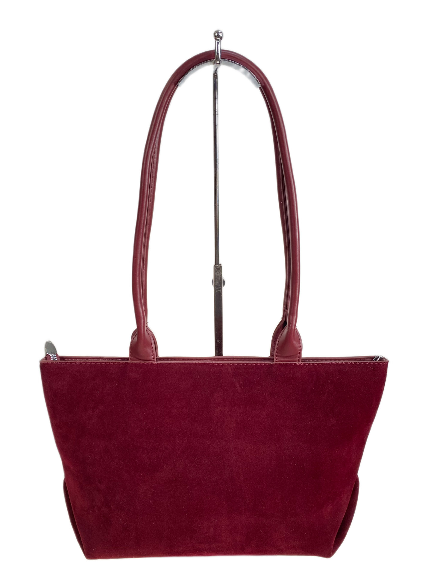 На фото 2 - Женская сумка из искусственной замши, цвет бордовый