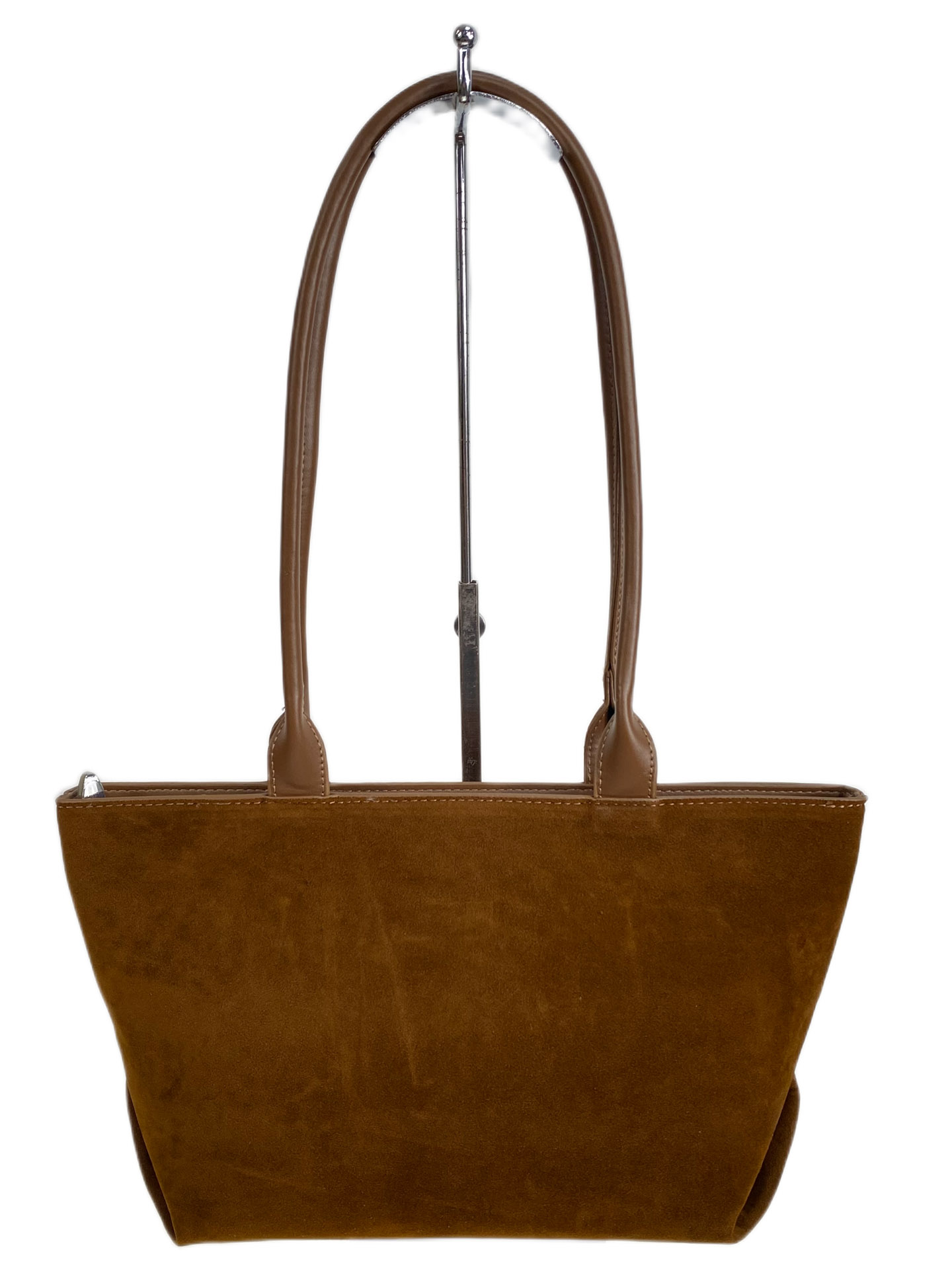 На фото 2 - Женская сумка из искусственной замши, цвет коричнево-рыжий