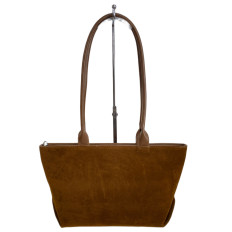 На фото 2 - Женская сумка из искусственной замши, цвет коричнево-рыжий На фото 2 - Женская сумка из искусственной замши, цвет коричнево-рыжий