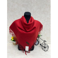 На фото 1 - Платок  из кашемира и шерсти, цвет красный