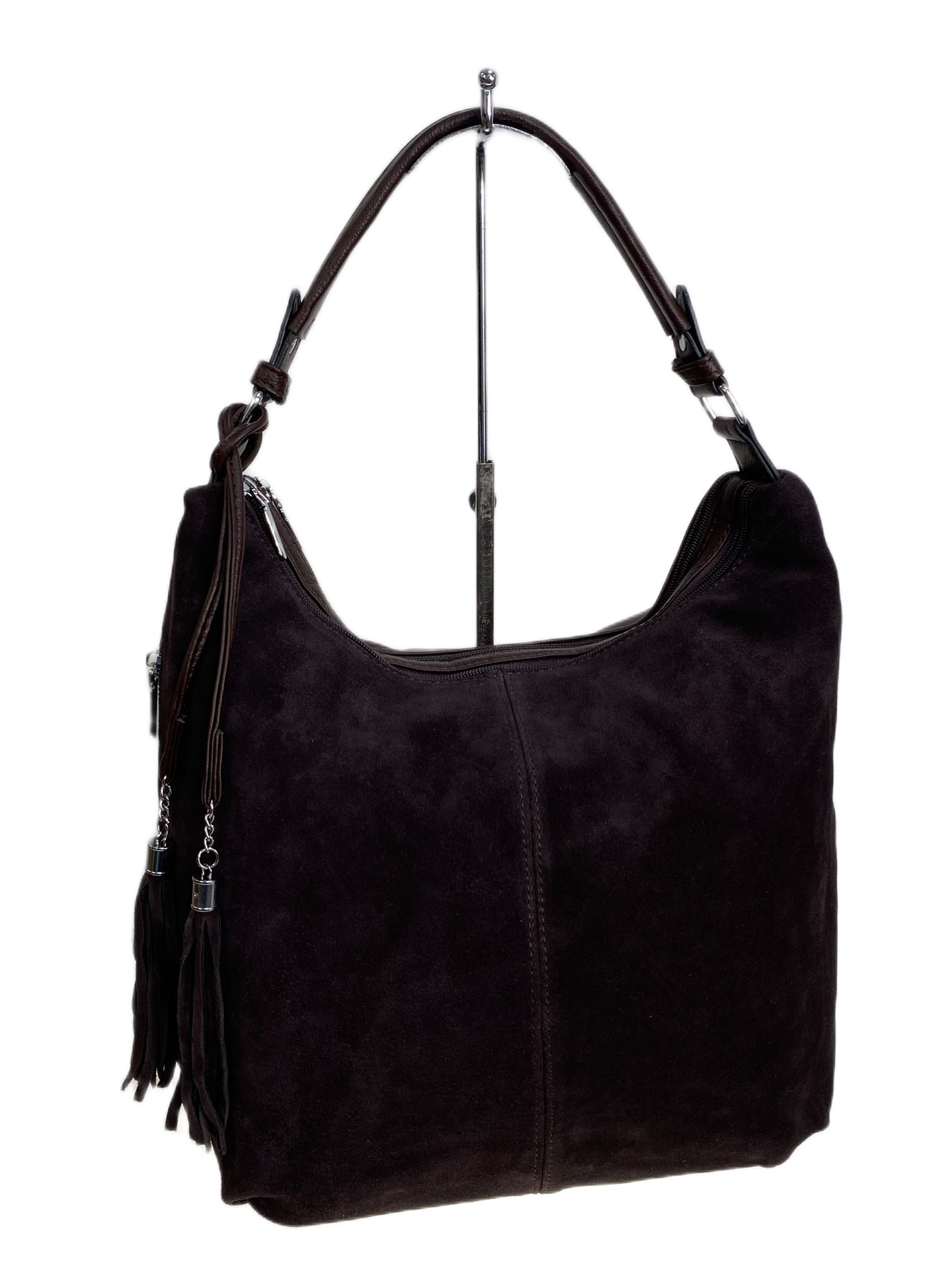 На фото 1 - Женская сумка из натуральной замши искусственной кожи, цвет шоколад На фото 1 - Женская сумка из натуральной замши искусственной кожи, цвет шоколад