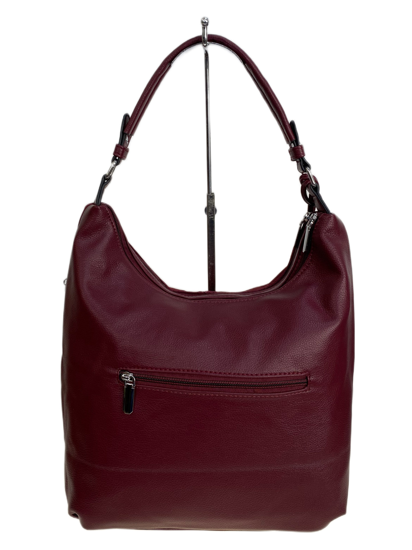 На фото 2 - Женская сумка из натуральной замши искусственной кожи, цвет бордовый