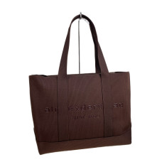 На фото 1 - Женская сумка из текстиля, цвет кофе