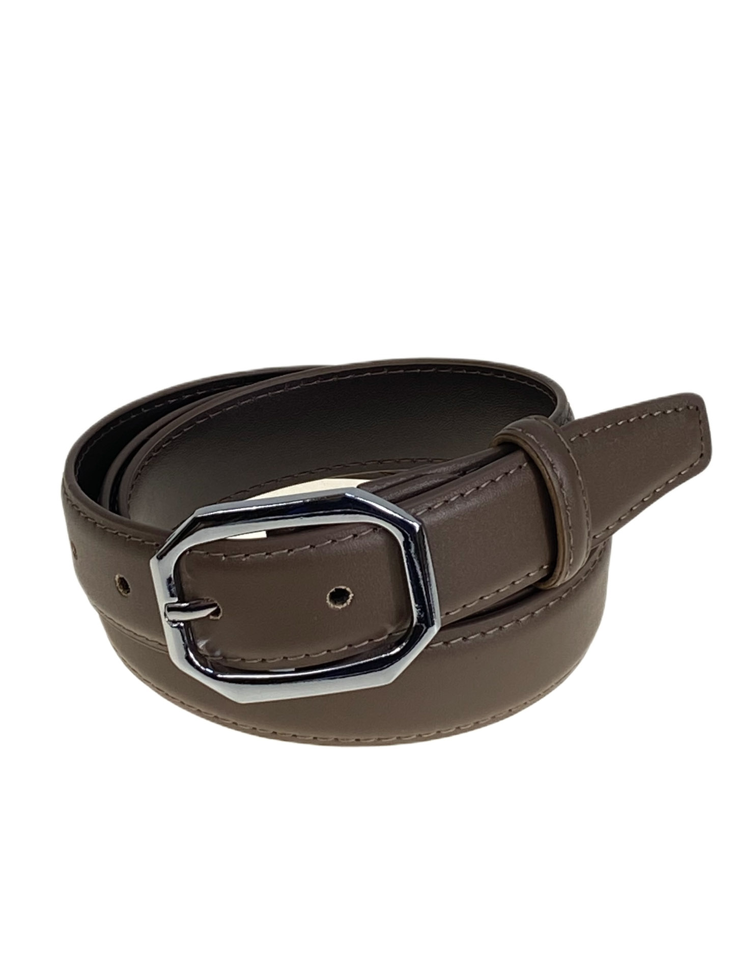 На фото 1 - Ремень женский из искусственной кожи , цвет  серо-коричневый