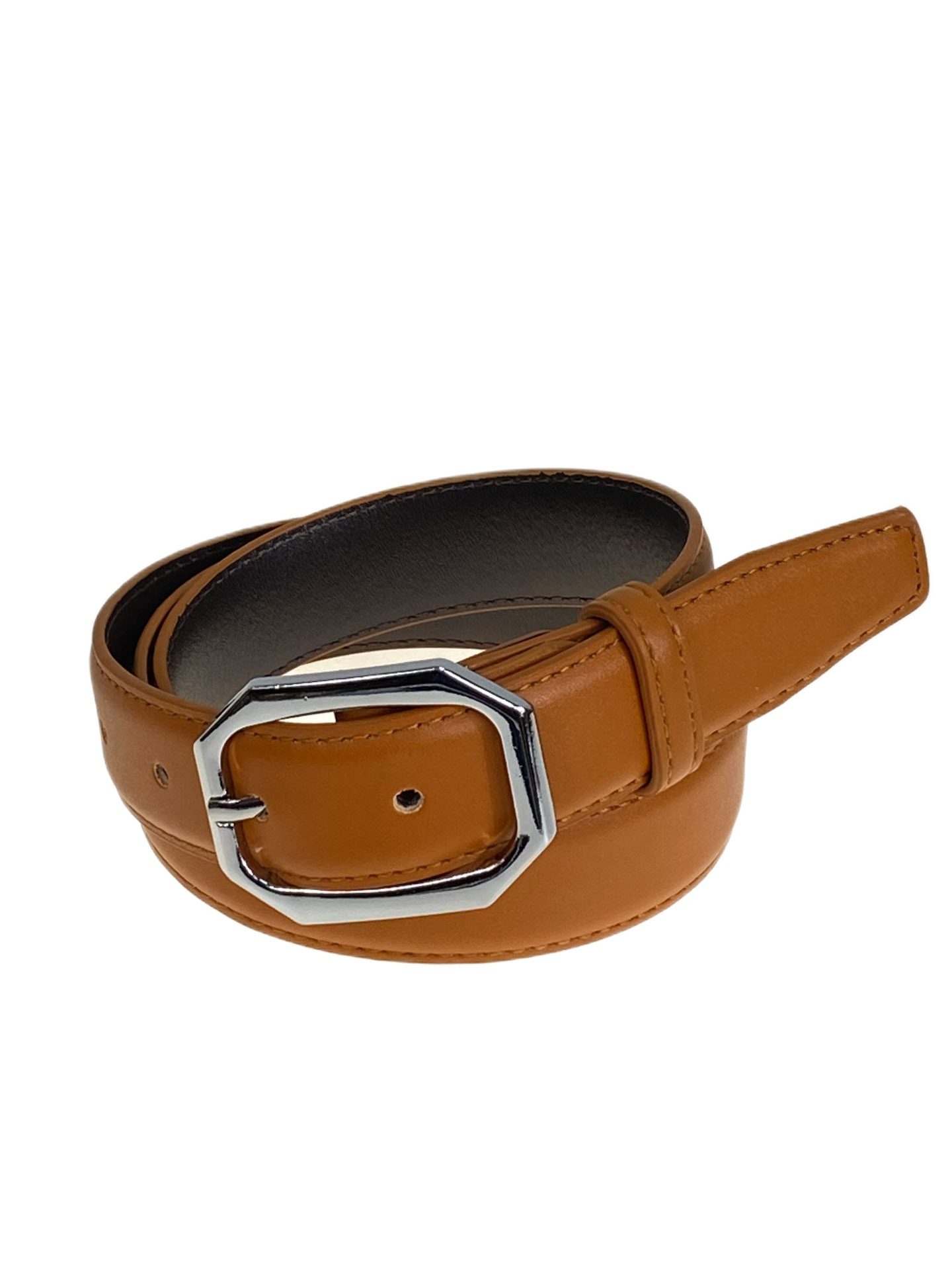 На фото 1 - Ремень женский из искусственной кожи , цвет  рыжий