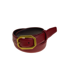 На фото 1 - Ремень женский из искусственной кожи , цвет  бордовый 