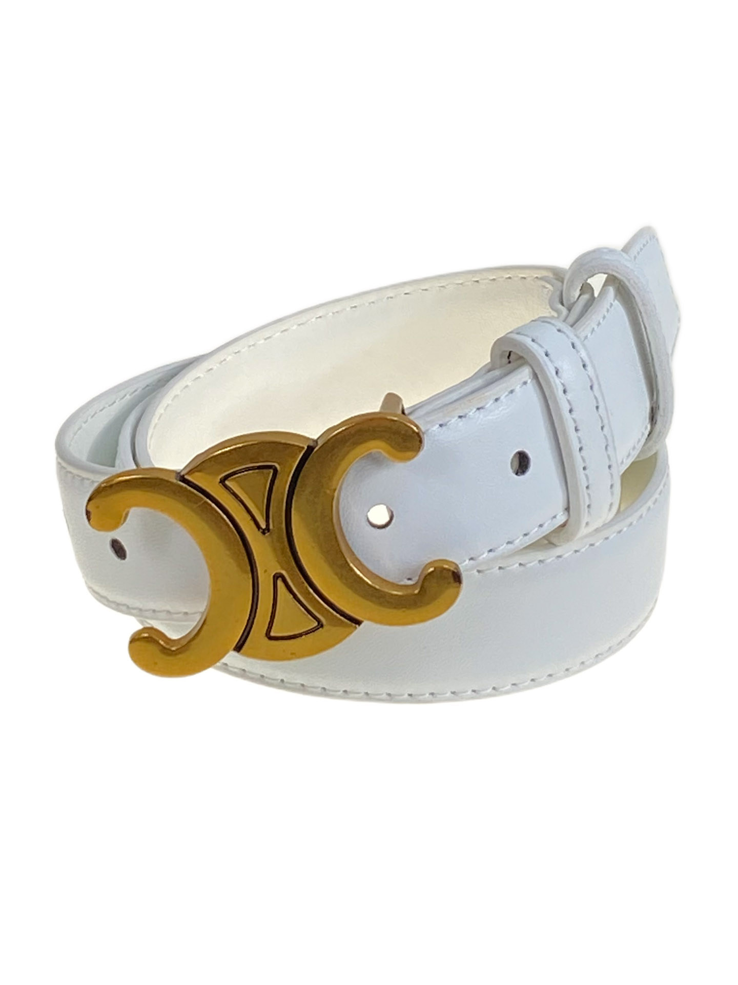 На фото 1 - Ремень женский из искусственной кожи , цвет белый