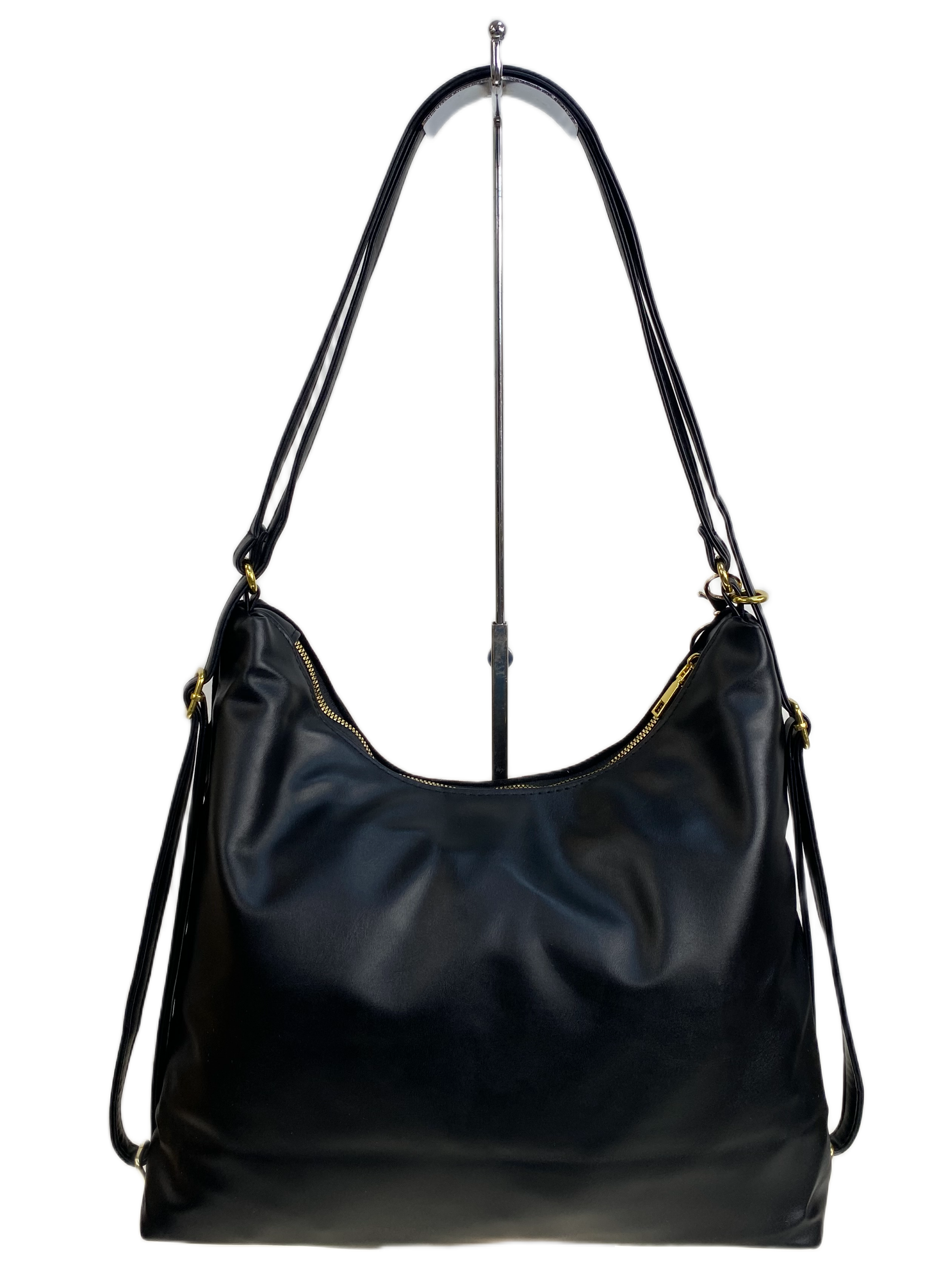 На фото 2 - Женская сумка из искусственной замши, цвет черный На фото 2 - Женская сумка из искусственной замши, цвет черный