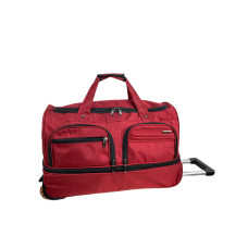 На фото 1 - Сумка дорожная на колесах c выдвижной ручкой, цвет красный